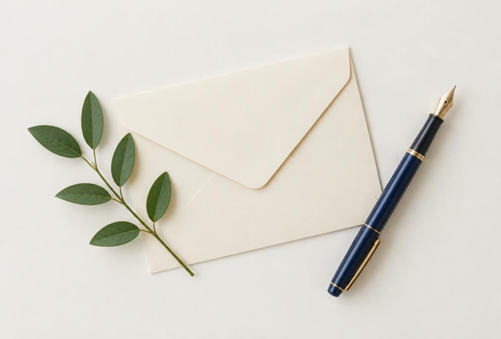 Envelope and pen
